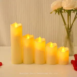 Flickering LED Candle With Moving Wick for Wedding Birthday Party Decoration Diwali Votive Props thumbnail-1