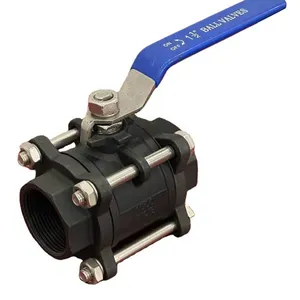 Threaded Ball Valve Carbon Steel WCB A105 Stainless Steel 304 316 ANSI 2 PCS or 3 Piece NPT BSPT Threaded Ball Valve thumbnail-1
