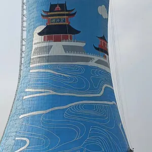 Hand-painted Wall Paintings for Heihe Hanging Baskets, High-altitude Cooling Tower and Chimney Murals for Power Plants, Exterior Wall Paint for Hand-painted Walls thumbnail-3