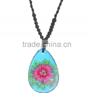 New Lovely Gift Real Flowers Resin Necklace thumbnail-3