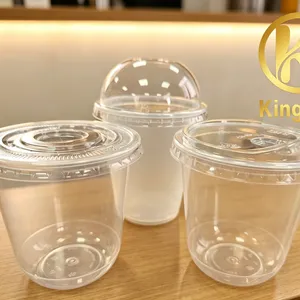 Compostable Bagasse Kraft Paper Hot Soup Bowl Cup With PP Lid for Takeaway thumbnail-3