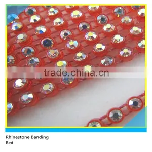 Plastic Rhinestone Chain Sew on Ss10 3mm AB Crystal Chrysolite Banding 1x180 Pcs 10 Yards thumbnail-5