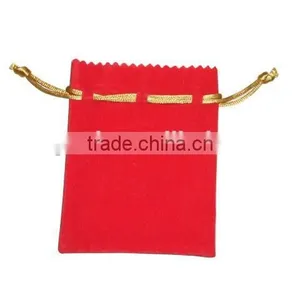 China Factory Customized Velvet Red Jewelry Bag Wholesales B194 thumbnail-1