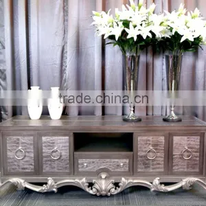 Classic Silver Living Room Funiture Wooden TV Cabinet Entertainment Console thumbnail-1
