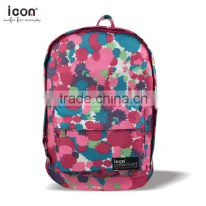 Colorful Flower Pattern 600d Polyester Backpack thumbnail-6