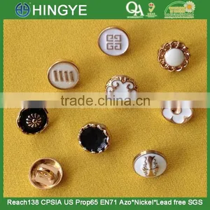 16L White Or Black Enamelled Metal Shank Button -- M1874 thumbnail-1