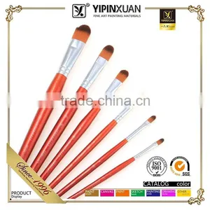 6pcs Filbert Shape Nylon Hair Artsit Brush For Oil Painting Brushes thumbnail-1