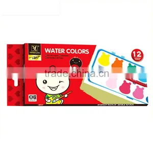 12 Colors Round Dry Water Color Paint Set thumbnail-3