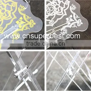 Folding Clear Acrylic Coffee Table Made by Acrylic Material With Printing Logo Surface thumbnail-4