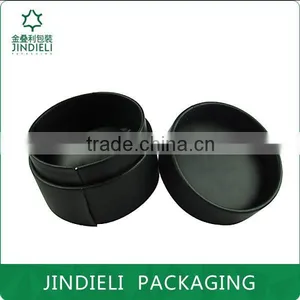 Black Round Leather Watch Boxes With Pillow thumbnail-1