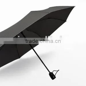 Customized 21" 8 Ribs 3 Fold Polyester Sun Rain Business Windproof Umbrella thumbnail-3