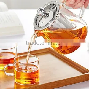 FDA Certified Borosilicate Glass Tea Pot With Stainless Steel Filter thumbnail-2