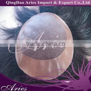 Best Sale Virgin Human Hair Mono Toupee for Men thumbnail-1