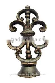 Ancient Gold Scroll Wrough Iron Curtain Rods Finials For 1.25" (31.7mm) Curtain Rods thumbnail-1