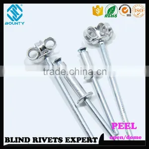 HOT SELLING OPEN END MANUFACTURER BUTTON HEAD ALUMINUM PEEL TYPE RIVETS thumbnail-6
