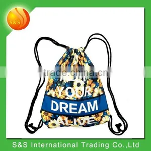 2015 New Style Multi-functional Eco Friendly Canvas Drawstring Shoe Bag and Beach Bag thumbnail-4