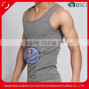 Blank Wholesale Gym Mens Stringer Tank Top thumbnail-1
