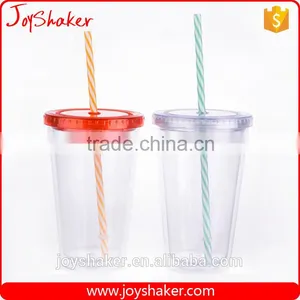 Wholesale Price Joyshaker Paper Insert Plastic Cup, 450ml Double Wall Sipper Drink Cup thumbnail-5