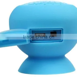 A2 Mushroom Bluetooth Speaker Wireless Handsfree Waterproof Silicone Suction Blue thumbnail-1