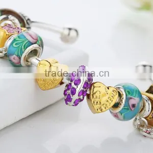 Wholesale Glass Bead Silver Plated Copper New Design Artificial Bangles Quality Choice thumbnail-2