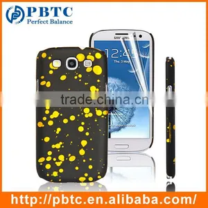 Set Screen Protector And Case For Samsung Galaxy S3 I9300 , Golden Paint Point Hard Plastic Ultra Thin Case thumbnail-1