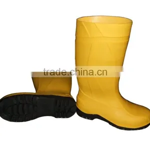 Yellow PVC Rain Boots With Steel Toe thumbnail-1