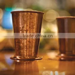 Patina Finish Pure Copper Beer Mugs, Pure Copper Tapered Hammered Beer Mugs, Moscow Mule Hammered Copper Mug thumbnail-1