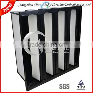 High Efficient ABS Plastic Frame v Bank Fibreglasss Combined Ventilation Filter thumbnail-1