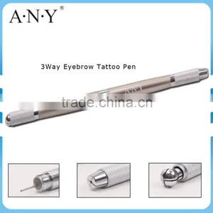 ANY Three Use Metal Handle Permanent Makeup Embroidery Manual Tattoo Eyebrow Pen thumbnail-1