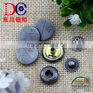 Metal Anti Silver Color Button Four Part Press Button for Jacket and Coat thumbnail-1