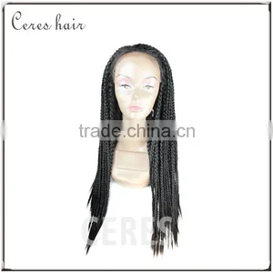 Micro Braids Silk Lace Front Wig Afro-African Box Braided Wig Black/wine Red/mixed Color Three Colors for Your Choice thumbnail-5