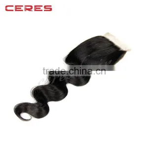 Bleached Knots Silk Top Cheap Human Hair Free Parting Bangs Lace Closure thumbnail-5