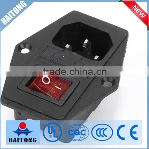 Red LED AC Power Socket With Fuse and Ears thumbnail-1