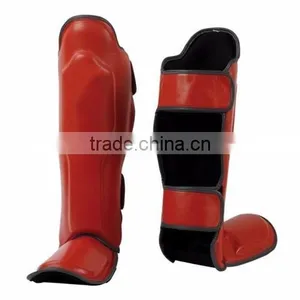 Shine Red Black Color MMA Shin and Instep Guards thumbnail-1