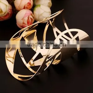 New Fashion Women Girl Jewelry Gold Plated Open Cuff Bangle Charm Bracelet thumbnail-1