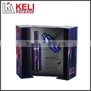 Unique Glossy Color Single Bottle Cardboard Wine Box With One Shaker thumbnail-2