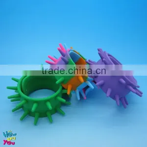 Newest Promotional Silicone Rubber Slap SPIKY Silicone Band thumbnail-1
