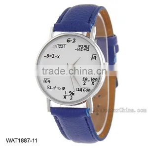 Creative Personalized Mathematical Formula Pink Leather Wrist Watch thumbnail-6