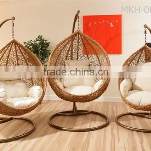 PE Rattan Egg Chair - New Outdoor Rattan Swing Chair With Steel Frame thumbnail-1