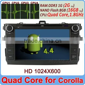 Wholesale Ownice Quad Core Android 4.4 Cortex A9 1.6GHz Car pc for Toyota Corolla 2006-2011 Support TPMS thumbnail-1