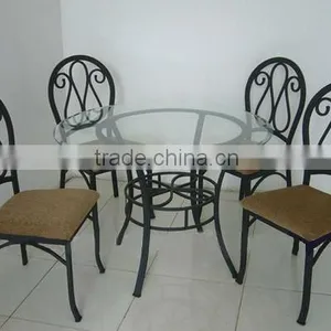 Metal Table and Chairs Dining Room Furniture Metal Dining Set 1+4 Set thumbnail-1