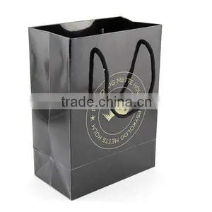 Coated Paper Printed Luxury Black With Logo Paper Bag thumbnail-3