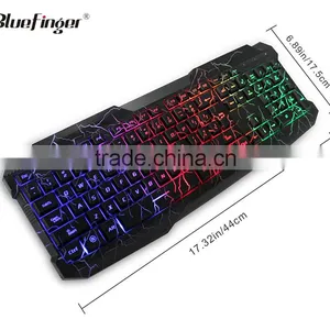 Colorful Cool Cheaper USB Wired Keyboard in Rainbow Crack Parttern thumbnail-3