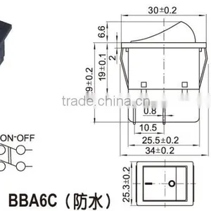 Double Pole Small Pin Mini Rocker Switch T120,rocker Switch Used in Desk USB Mini Fan thumbnail-6