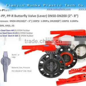 Plastic UPVC Butterfly Valve DIN ANSI JIS CNS Standard thumbnail-1