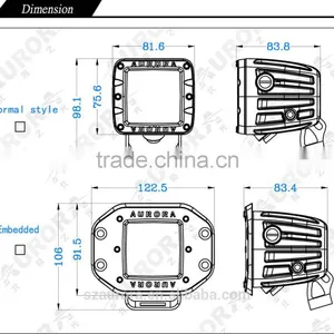 Aurora ISO9001 2'' Amber Work Light Jeep Wrangler thumbnail-5
