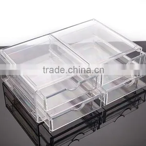Hot Selling Customized OEM ODM Accepted Acrylic Cosmetic Storage Box With Drawers thumbnail-3