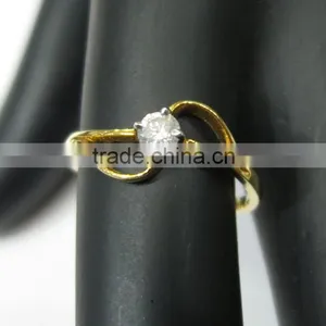 Gold Diamond Ring Solitaire 0.15cts thumbnail-2