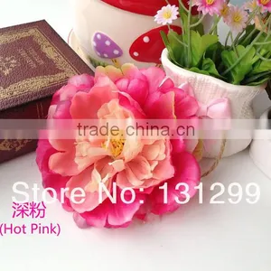 Silk Fabric Artificial Peony Flower Silk Flower Head thumbnail-4