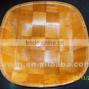 Woven Wooden Plate and Bowl thumbnail-1